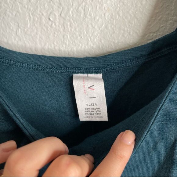 LIVI Active Lane Bryant Teal Soft Square Neck Tank Top Size 22/24 - Picture 2 of 3